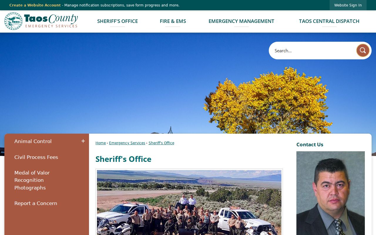Taos County arrest lookup at the Sheriff's Office