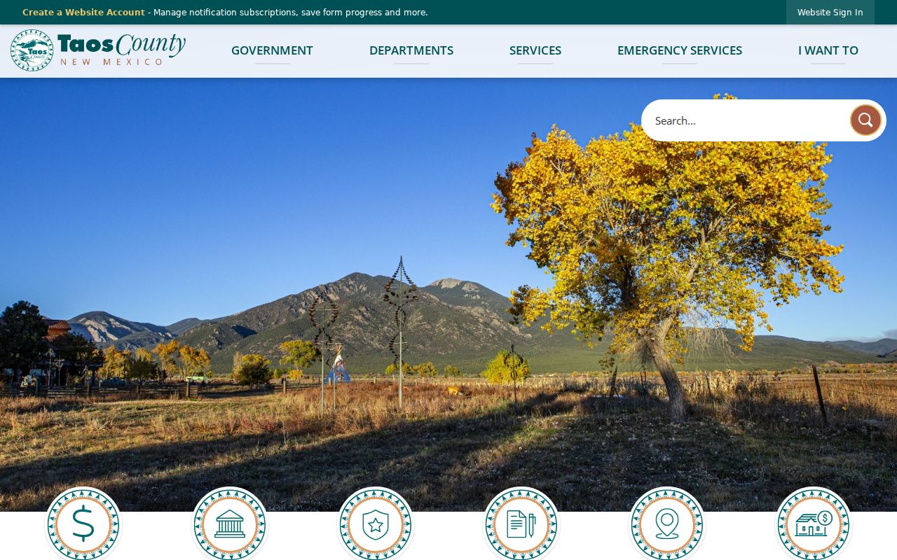 Taos County government gateway for criminal records offices